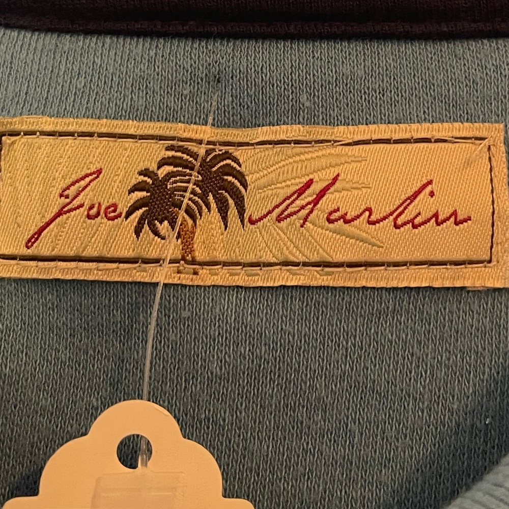 Joe Marlin Polo Mens XXL Blue Cotton Blend Marlin Fish logo great condition - Picture 3 of 7